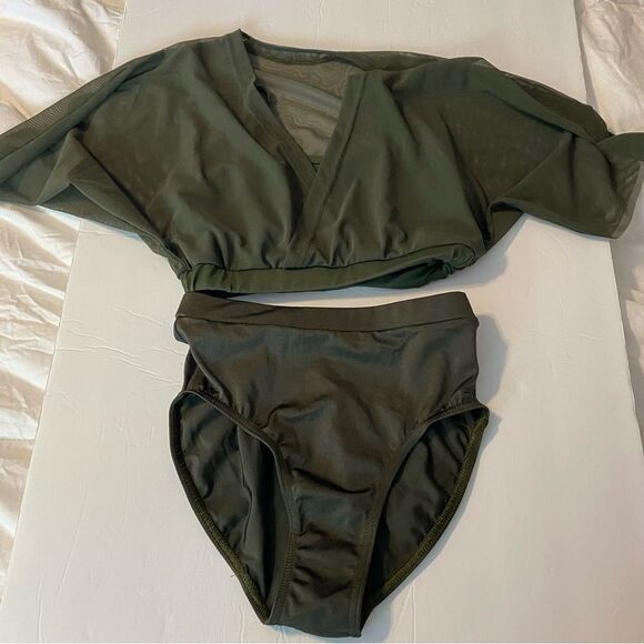 Weissman dance costume 2 piece Cropped Mesh top 2 piece SM11827 MT10011 MC - Picture 2 of 11